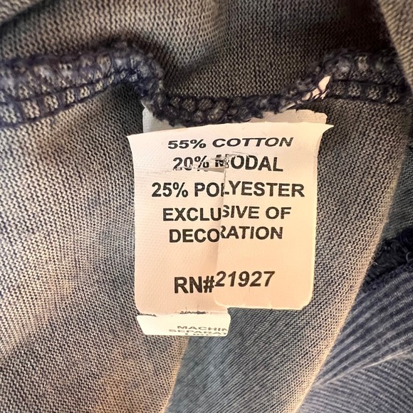 johnnie-O Gunnar Long Sleeve Striped Hoodie Shirt Men's M Twilight Blue - Picture 8 of 8